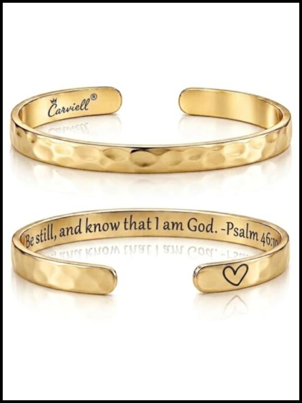 Engraved Bible Verse Cuff Bracelet 316L Stainless Steel Gold Plated Adjustable